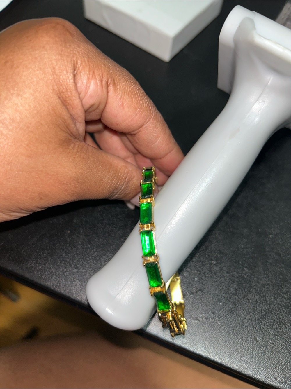Kurt Geiger Green Stone Tennis Bracelet - Picture 5 of 5